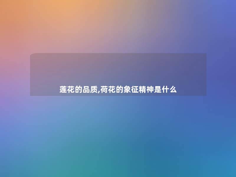 莲花的品质,荷花的象征精神是什么 莲花的品质,荷花的象征精神是什么
