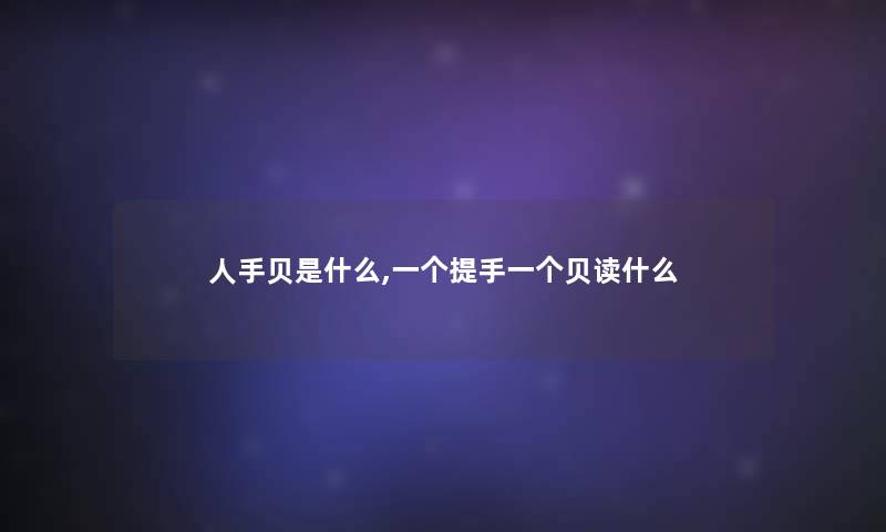 人手贝是什么,一个提手一个贝读什么