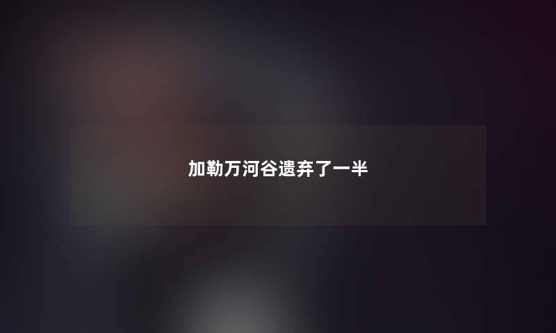 加勒万河谷遗弃了一半 加勒万河谷遗弃了一半