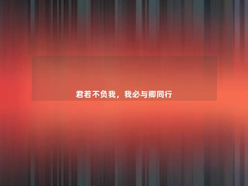 君若不负我,我必与卿同行 君若不负我,我必与卿同行