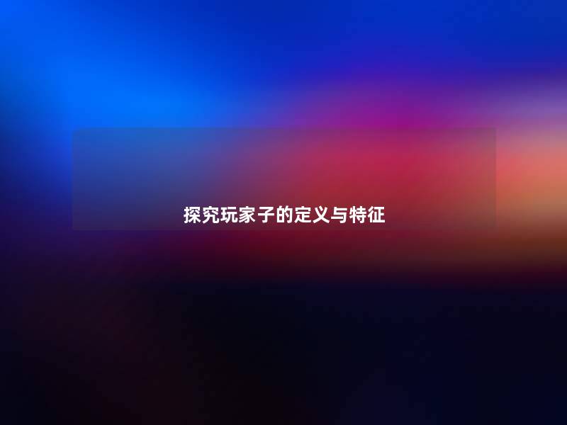 探究玩家子的定义与特征