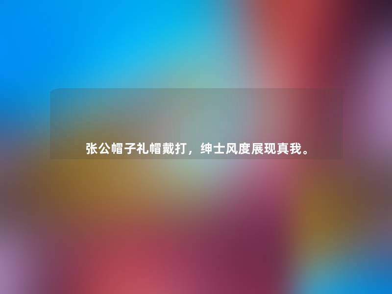 张公帽子礼帽戴打,绅士风度展现真我。 张公帽子礼帽戴打,绅士风度展现真我。