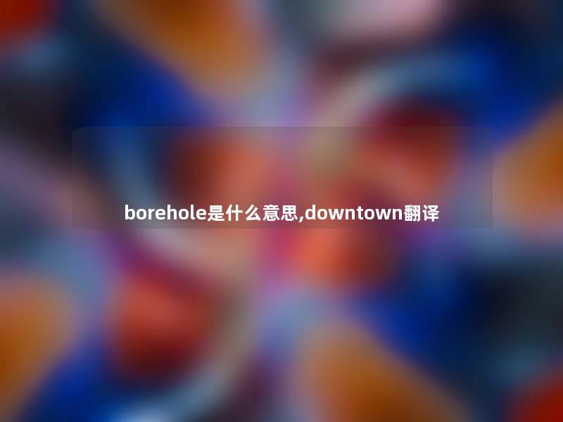 borehole是什么意思,downtown翻译 borehole是什么意思,downtown翻译