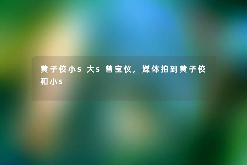 黄子佼小s大s曾宝仪,媒体拍到黄子佼和小s 黄子佼小s大s曾宝仪,媒体拍到黄子佼和小s
