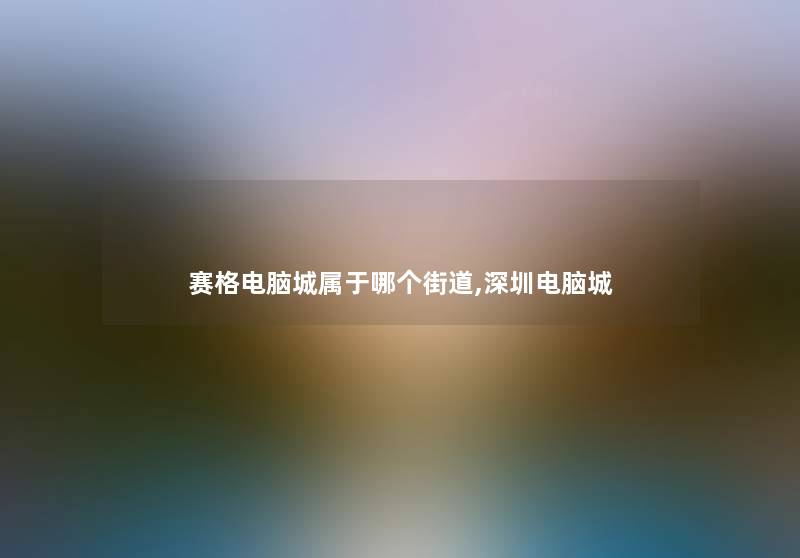 赛格电脑城属于哪个街道,深圳电脑城