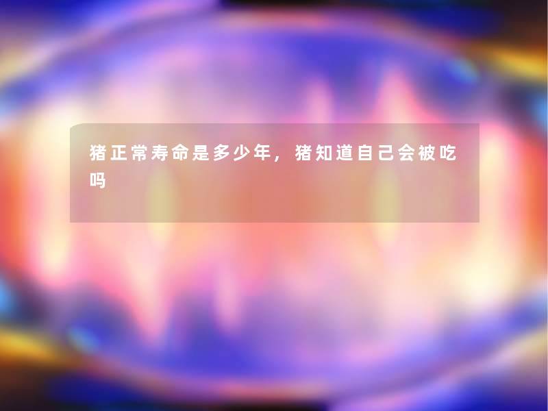 猪正常寿命是多少年,猪知道自己会被吃吗 猪正常寿命是多少年,猪知道自己会被吃吗